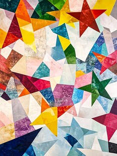 多彩几何星形图案拼接