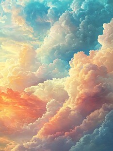 梦幻绚烂天空云朵美景