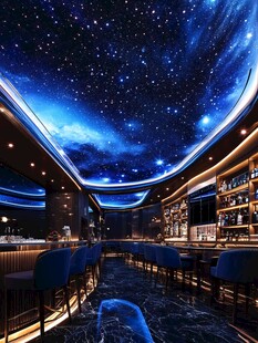 梦幻星空主题酒吧空间