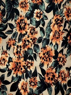 花卉图案布料纹理特写