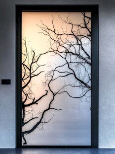 艺术玻璃门的树枝图案设计
