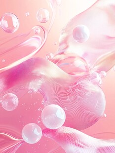 梦幻粉色流体气泡背景图