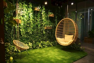 室内绿植吊椅惬意休闲空间