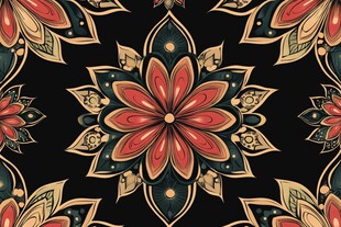 复古华丽花卉图案装饰