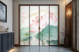 中式荷韵移门装点雅致空间