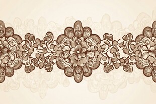 复古花卉蕾丝花边图案