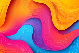 绚丽多彩波浪形抽象背景图