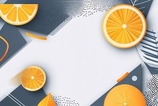 清新橙子装饰背景图