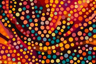 多彩波点抽象艺术图案