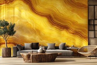 奢华金纹背景墙客厅空间