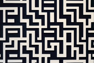 黑白几何迷宫图案纹理