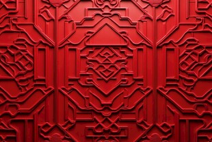 中式红色雕花墙面纹理