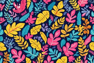 缤纷多彩的树叶图案背景