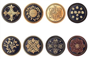 古典花纹圆形装饰钮