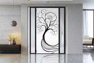 现代简约艺术玻璃隔断门