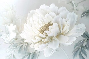 纯白牡丹花特写优雅之美