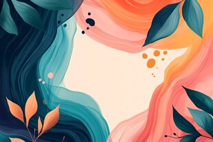 梦幻流体植物背景插画