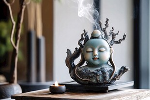 禅意小沙弥香薰摆件