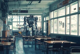 教室中的巨型机器人奇观