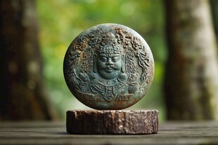 古雅佛纹圆饰 古朴韵味足