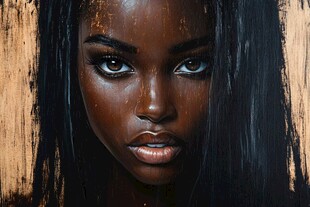 黑肤女性的魅力肖像