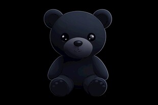 黑色小熊玩偶