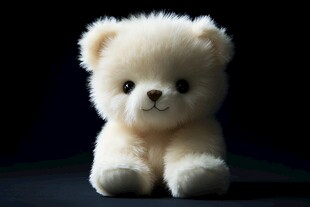 可爱白色毛绒小熊摆件