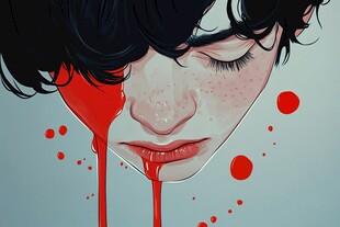 血泪流淌的忧郁少年