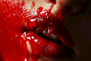 滴血红唇的魅惑瞬间