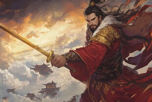 乱世帝王持剑傲立风云间