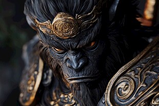 暗黑风格金甲猴王雕像