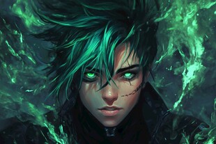 绿发神秘少年的奇幻气场