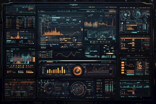 科技风数据可视化操作界面