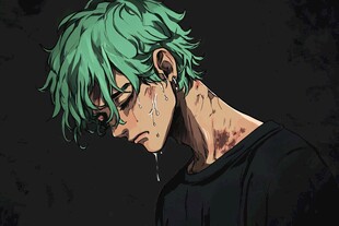 绿发少年的哀伤瞬间