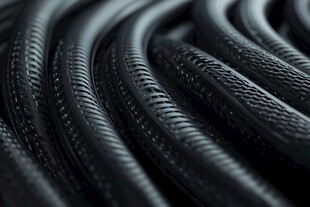 黑色螺旋软管特写