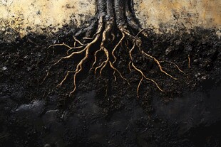 植物根系特写展现生命力量