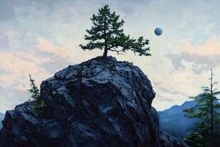 孤松立岩顶 明月伴暮空