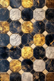 奢华几何拼接大理石瓷砖