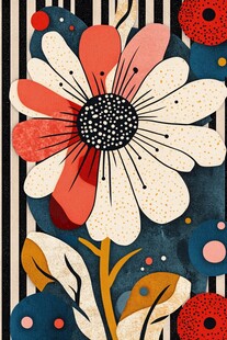 复古风花卉图案插画