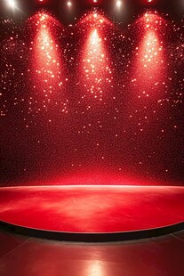 红色璀璨舞台灯光背景