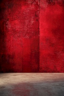 红色复古墙面地面背景图