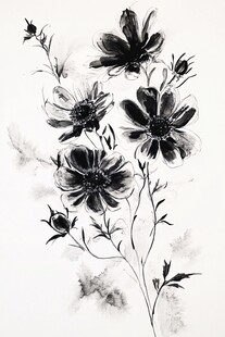 水墨花卉图