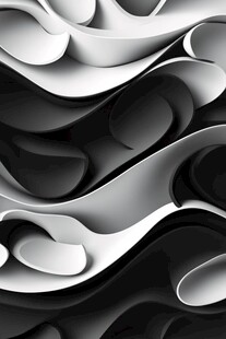 黑白立体纸艺波浪纹理图案