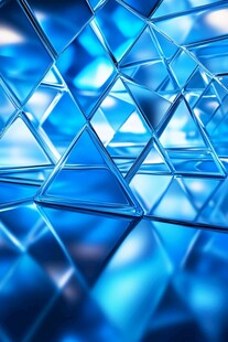 蓝色三角几何抽象背景图