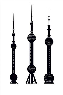 东方明珠塔建筑剪影