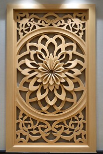 中式木雕花纹装饰板