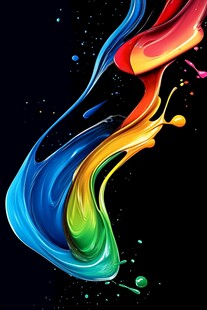 彩色油墨飞舞的动感瞬间
