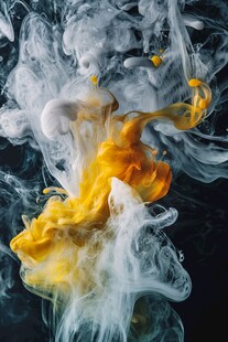 水墨交融的绚丽色彩瞬间