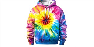 多彩扎染连帽卫衣