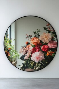 圆形花卉挂画装饰墙面